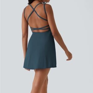 Alya Deep Teal Cross-Back Dress